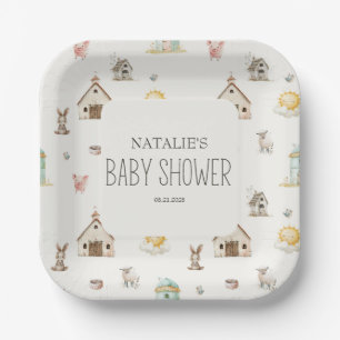 Kleine Bauernhof-Kinderzimmer-Tiere Baby-Party Pappteller