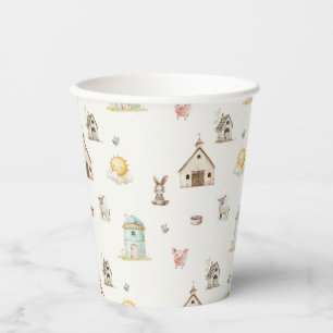 Kleine Bauernhof-Kinderzimmer-Tiere Baby Shower Pappbecher