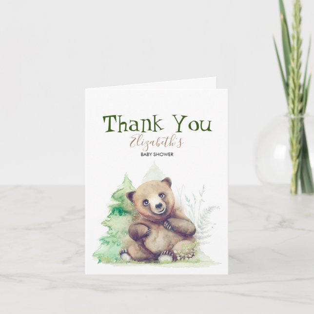 Kleine Bear Baby Dusche Vielen Dank Dankeskarte (Vorderseite)