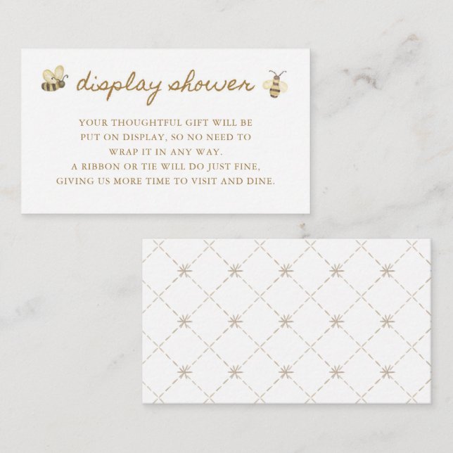 Kleine Bee Baby Duschdusche Begleitkarte (Vorne/Hinten)