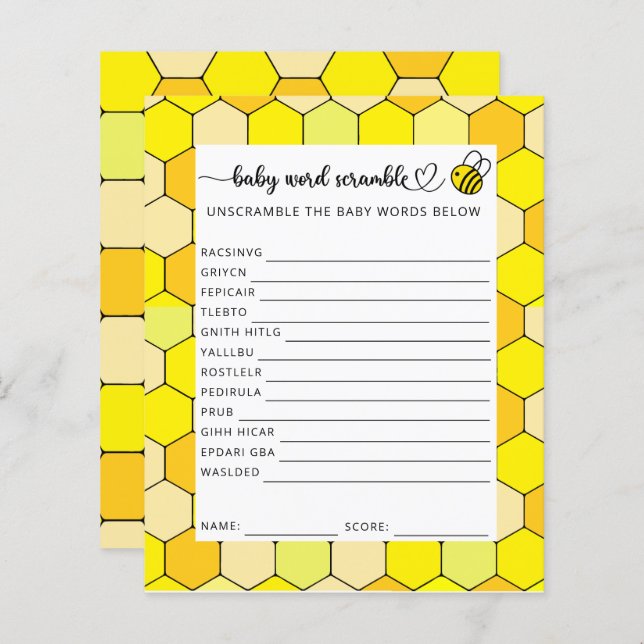 Kleine Bee Baby Scramble (Vorne/Hinten)