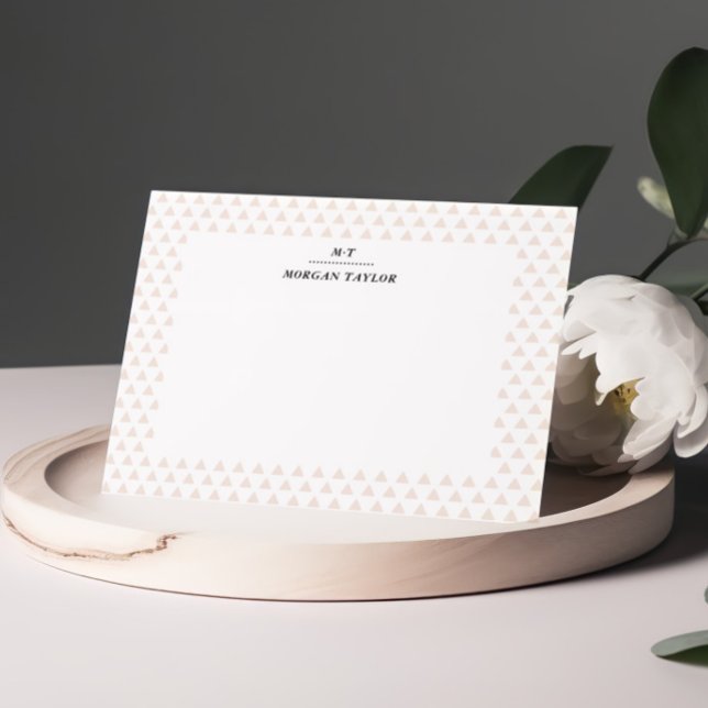Kleine beige Dreiecke Personalisierte Mitteilungsk Mitteilungskarte (Von Creator hochgeladen)