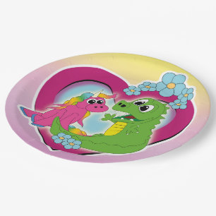 Kleine beste Freunde - Einhorn und Drache Pappteller