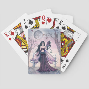 Kleine Bestie Lila Fee und Drachen Fantasy-Kunst Spielkarten