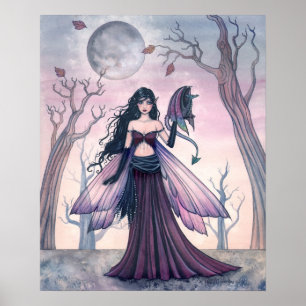 Kleine Bestienfee mit Drachen Poster 18 x 22