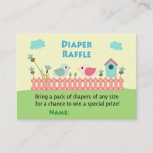 Kleine Bird-Diaper Raffelkarten Platzkarte