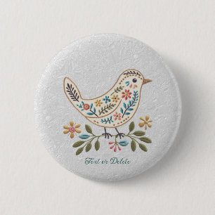 Kleine Bird-Farbige Blumentaste Button