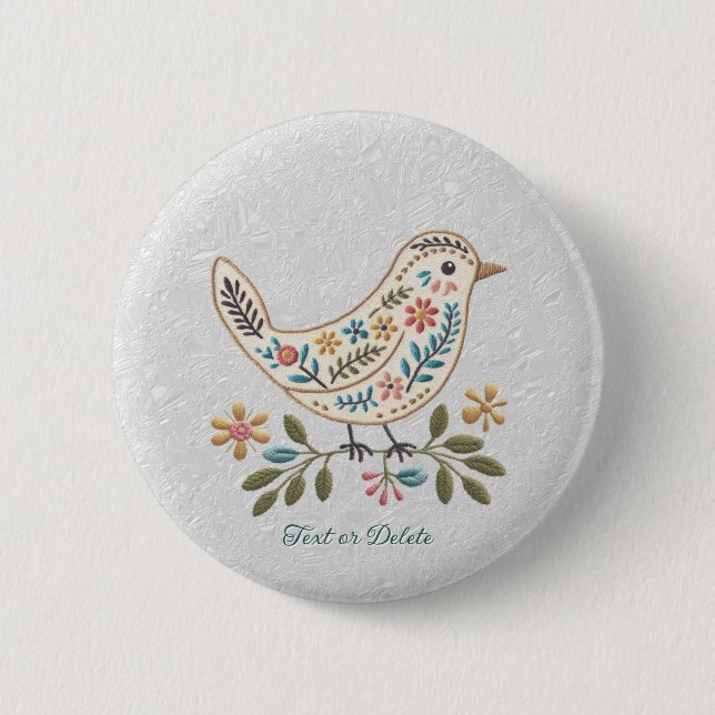 Kleine Bird-Farbige Blumentaste Button (Vorderseite)