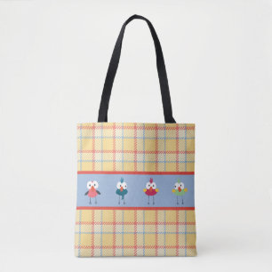 Kleine Birdies Custom All-Over-Print Tote Bag Tasche