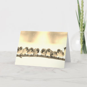 KLEINE BIRDS AUF EINER BRANCHE MIT Faltkarte