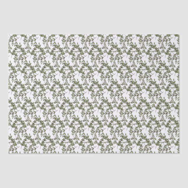 Kleine Blätter auf Twigs Botanischer Garten Seidenpapier (Vorderseite)