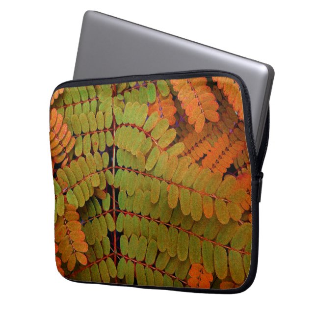 Kleine Blätter Muster Laptopschutzhülle (Vorderseite Links)