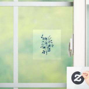 Kleine blaue Blume Fensteraufkleber