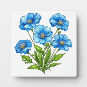 Kleine Blaue Blumen Fotoplatte