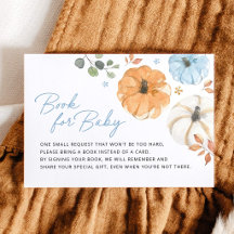 Kleine blaue Kürbisknaben-Baby-Shower-Bücher für B