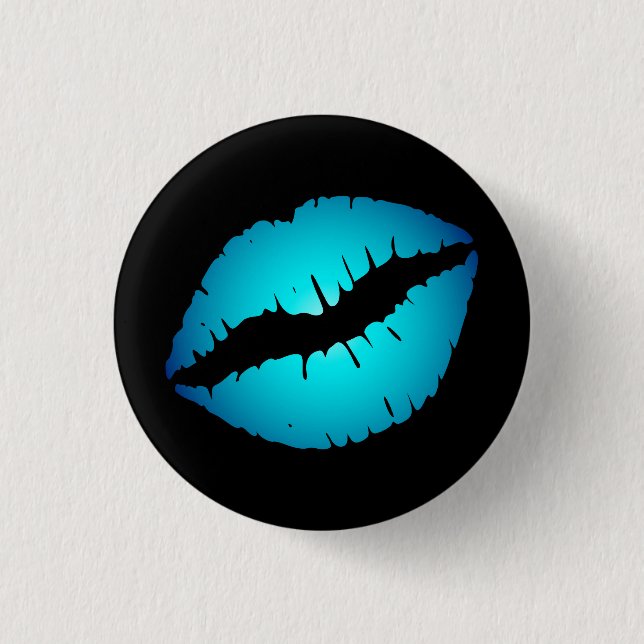 Kleine Blaue Lippen-Taste Button (Vorderseite)