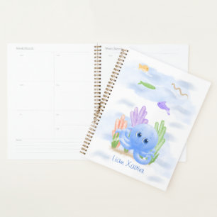 Kleine blaue Oktopus-Elternplaner Planer