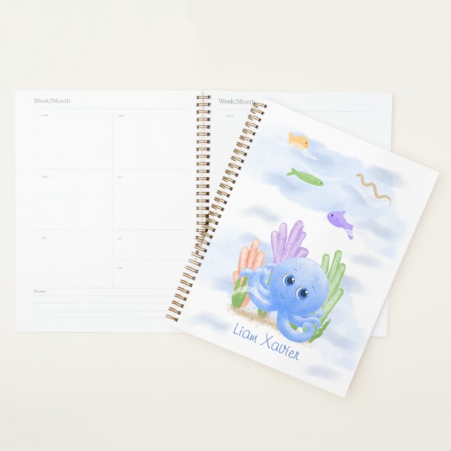 Kleine blaue Oktopus-Elternplaner Planer (Anzeige)