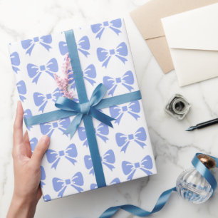 Kleine blaue Schleife Baby Shower Junge Geburtstag Geschenkpapier