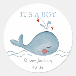 Kleine blaue süße Walnautik   Rund Sticker