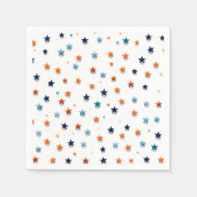 Kleine blaue und orangefarbene Sterne: Geburtstags