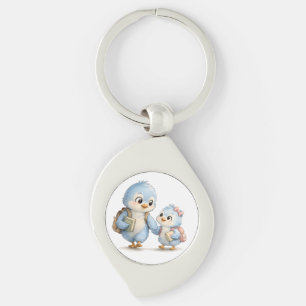 Kleine Blaue Vögel Premium-Schlüsselanhänger Schlüsselanhänger
