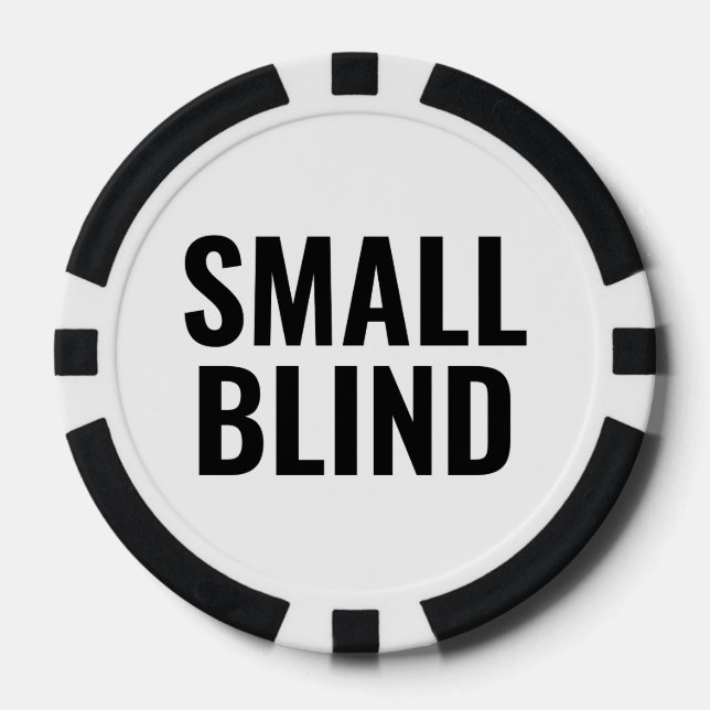 Kleine Blind Simple Schwarz-Weiß-Text Pokerchips (Vorderseite)