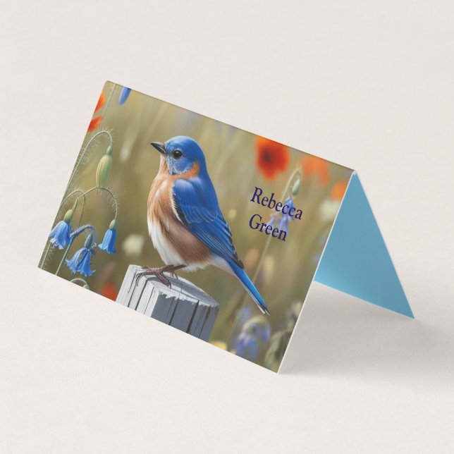 Kleine Blue Bird-Klappkarte Visitenkarten (Vorderseite)