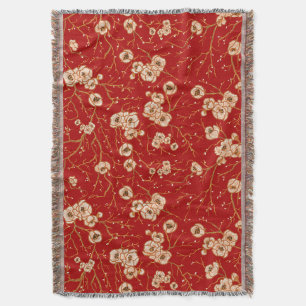 Kleine Blume auf rotem Muster Decke