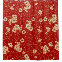 Kleine Blume auf rotem Muster