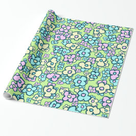 Kleine Blume fröhliches buntes Wrapping Geschenkpapier