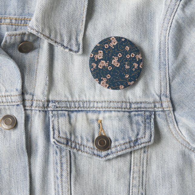 Kleine Blume hellblaues Muster Button (Beispiel)
