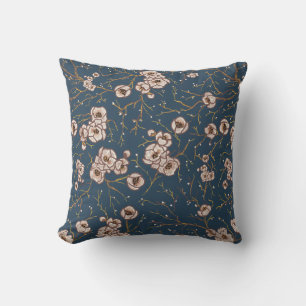 Kleine Blume hellblaues Muster Kissen