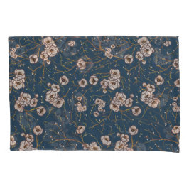 Kleine Blume hellblaues Muster Kissenbezug