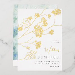 Kleine Blume Hochzeit Folieneinladung