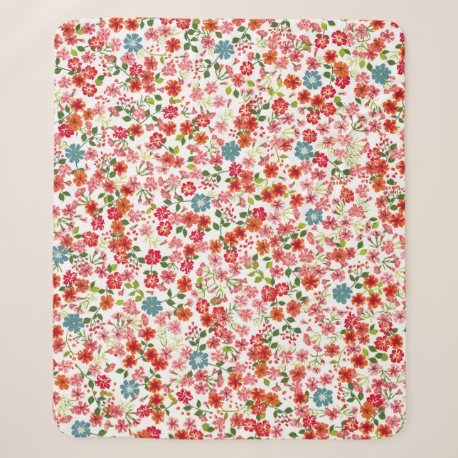 Kleine Blume, im Stile von calico nahtloser Backgr Sherpadecke (Vorderseite)