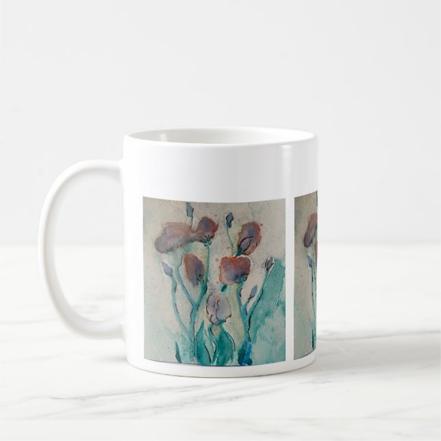 Kleine Blume in Wasserfarbe Kaffeetasse (Links)