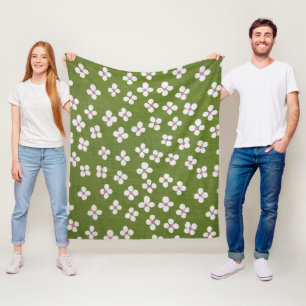 Kleine Blume, japanisches Design Fleecedecke