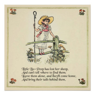 Kleine Bo-Peep: Klassiker Kate Greenaway Nursery Poster