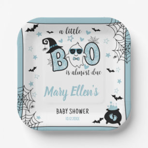 KLEINE BOO BLUE HALLOWEEN BABY DUSCHE PAPPTELLER