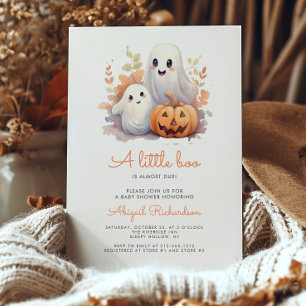 Kleine Boo Geister Kürbis Herbst Babyparty Einladung