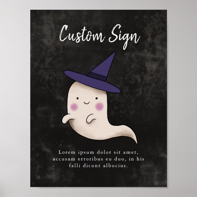 Kleine Boo Girl Ghost Baby Dusche Benutzerdefinier Poster (Vorne)