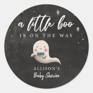 Kleine Boo Halloween Boy Ghost Baby Dusche Runder Aufkleber