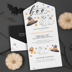 Kleine Boo Halloween-Windel-Raffle All In One Einladung