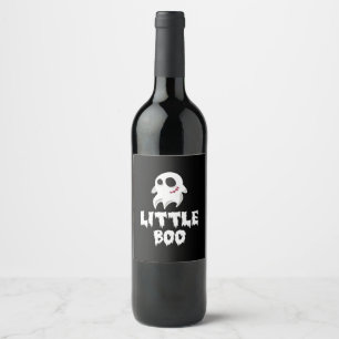 Kleine Boo in Halloween Cooles Grafikdesign Weinetikett