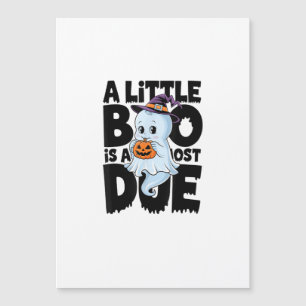 Kleine Boo ist bald fällig Süße Halloween-Schwange Magnetkarte
