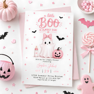 Kleine Boo kommt bald Rosa Geister-Baby-Party Einladung