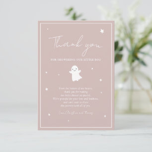Kleine Boo Pink Ghost Mädchen Baby Shower Dankeskarte