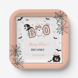 KLEINE BOO PINK HALLOWEEN BABY DUSCHE PAPPTELLER