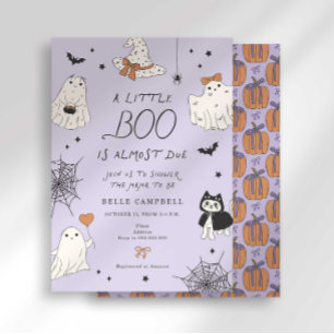 Kleine Boo Preppy Lila Geister-Baby-Party Einladung